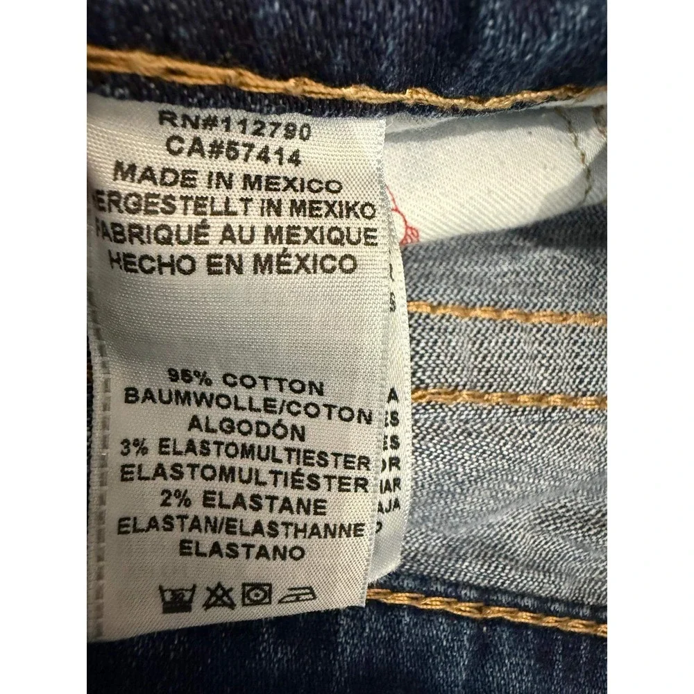 True Religion Skinny Flap Fossil Silk Big T Blue Jeans Mens 32